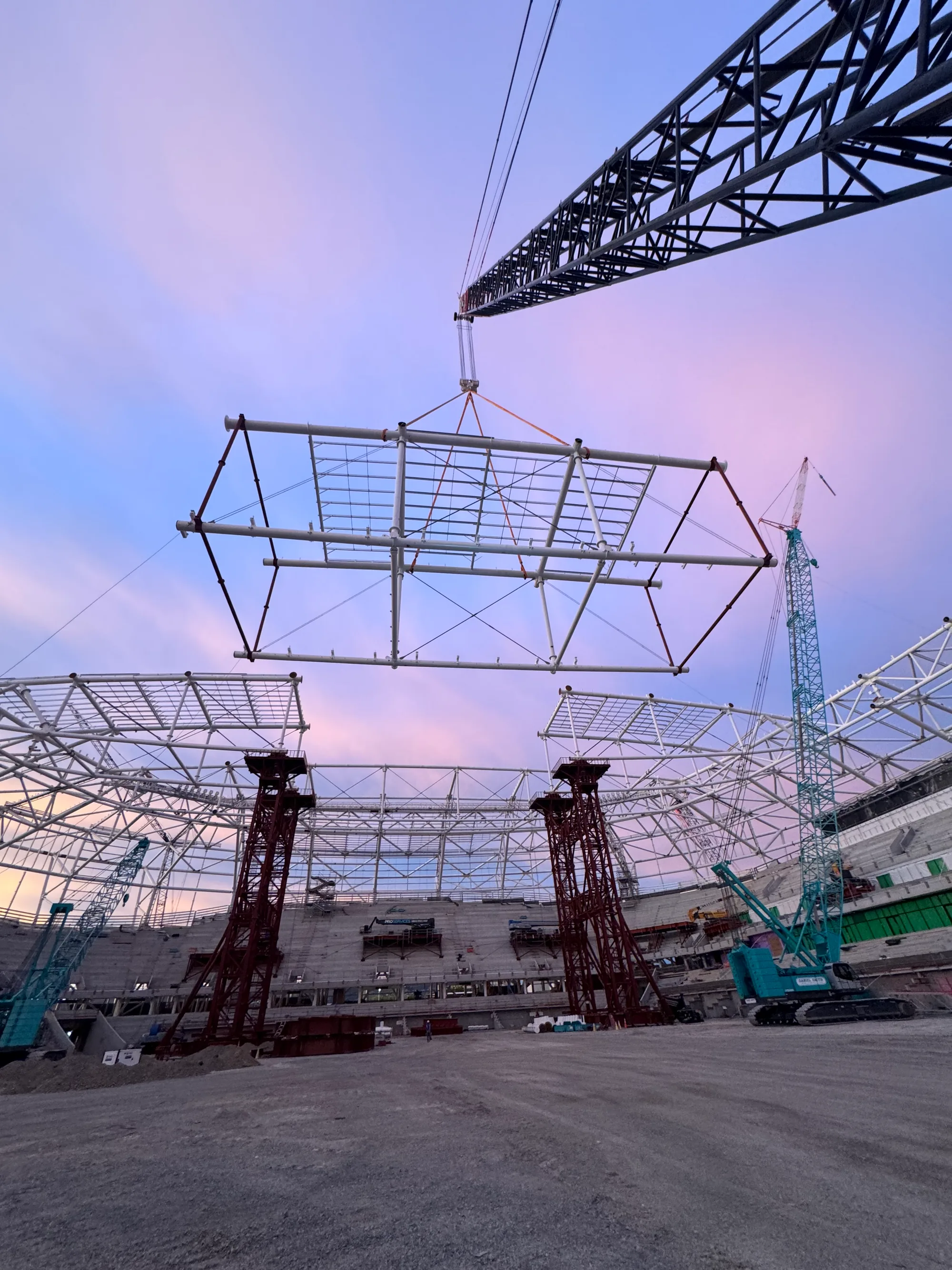 Civil construction crane lift on Canterbury infrastructure project