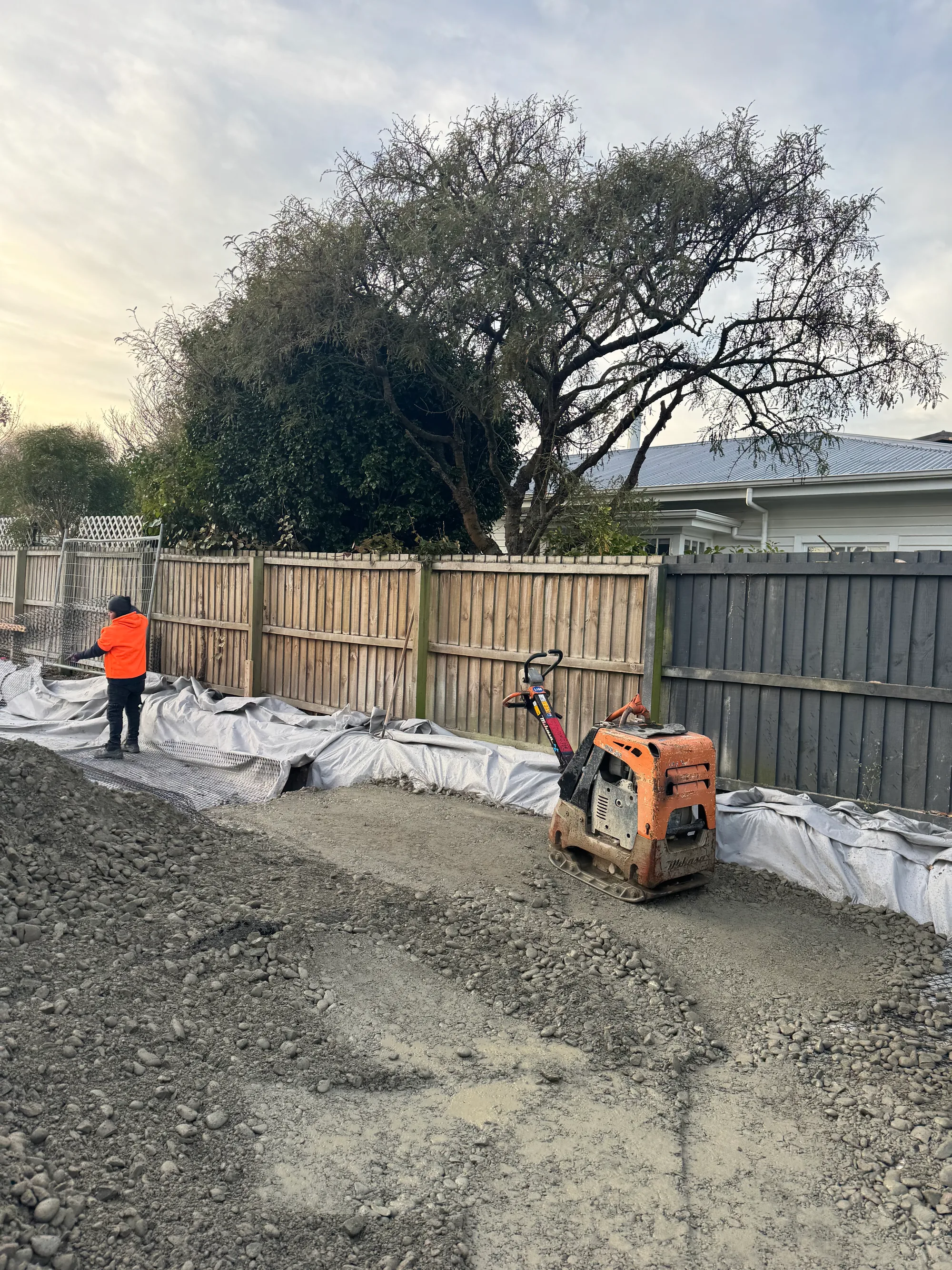 Bull Construction operator working on Canterbury residential site